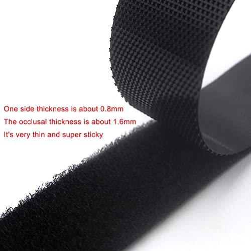 Image of Extremely Thin and Soft Strong Mini Clothes Hook and Loop Fasteners Sewing Type Back Without Adhesive Tiny Clothing Accessories DIY Handmade Materials (Black, 0.62 inch /16mm)