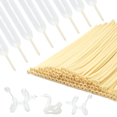 PIGETALE 100 globos transparentes de 260 globos largos transparentes para guirnalda de globos, globos delgados de látex torcido para modelar animales, globos mágicos de payaso, decoraciones de