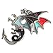 WEVENI Alloy Fantasy Dinosaur Dragon Brooch Enamel Pins for Women Lady Girl Fashion Jewelry Gift (Black)