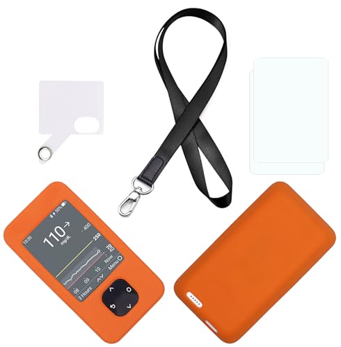 Coque silicone Dexcom G7 G6 SNK avec cordon et protection ecran orange
