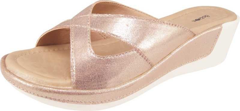 Image of Action Women's Platform Sandals|Block Heel| Cross-Strap Design with Ankle Strap Golden