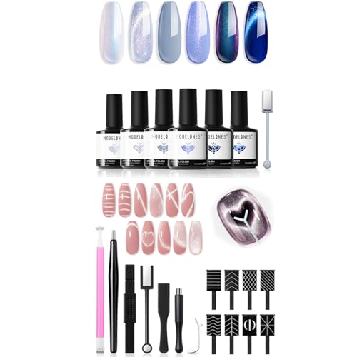 Set de esmaltes en gel Cat Eye 6 piezas con magneto