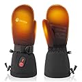 Heated Gloves Heated Ski Gloves 7.4V 2200mAh Touch Screen Heats Up Fast Heated Gloves Winter Skiing Snowboarding (S70E, L)