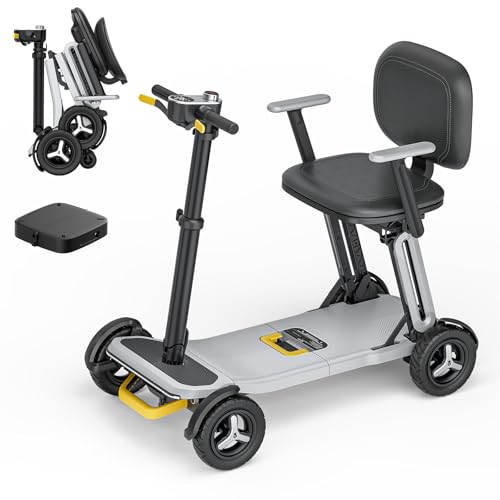 Image of Paiseec L5 Mobility Scooter 32 lbs Ultra Lightweight, One-Step Folding Mobility Scooter, Electric Scooter with PAI Safety System, Airline Approved Mobility Scooter for Seniors (Grey, 30 Miles)