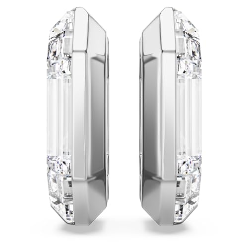 Swarovski Lucent Hoop Earrings, Octagon Shape, Small, Clear2