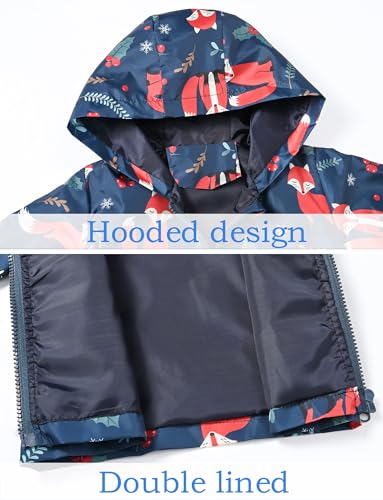 Happy Cherry Toddler Baby Casual Cartoon Prints Windbreaker Hoodie Coat Lightweight Casual Jacket 1-5T4