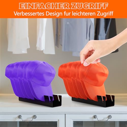 AIOUHMYM 2 Stück Basecap Halterung, Cap Halter Acryl Hutständer, Kunststoff Kappen Organizer, Huthalter für Schlafzimmer Kommoden Desktop Baseballkappen Mützen Aufbewahrung(Fasst 14 Hüte, Schwarz)