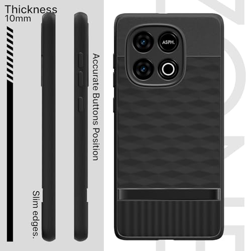 Image of Pikkme Back Cover for iQOO Neo 10 5G / Vivo Y300 GT 5G Camera Protection 3D Hexa Cube Design Silicone Protective Bumper Case (Black)