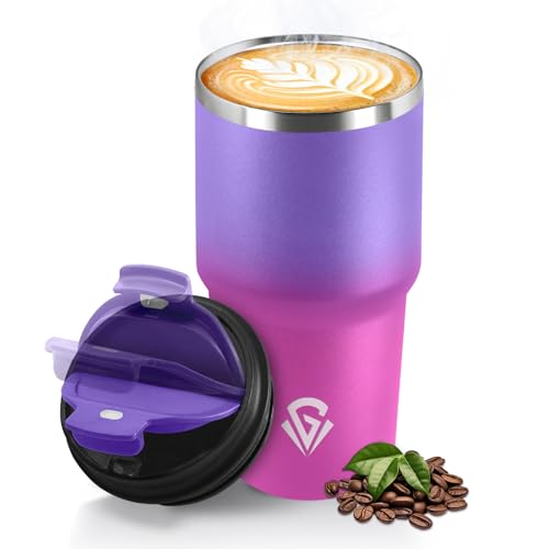 HoneyHolly Termos Caffè 600 ML, Tazza termica Riutilizzabili Prova di Perdite, Bicchiere Termico, Acciaio Inox 304, Travel Mug per Caffè Caldo e Freddo, Latte e Tè