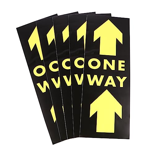 SEWACC Safety Floor Sign 5pcs Directional Arrow Stickers One Way Warning Decals Non-Slip Sticky for Office School