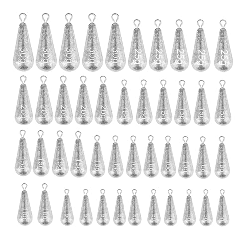 Kit 45 Pezzi Pesi Da Pesca, Piombi Mare, Forma Di Goccia - Per Pesca All'aperto e in Mare (5g/10g/15g/20g/25g/30g)