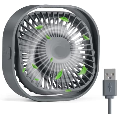 RJVW Small USB Desk Fan,3 Speeds Portable Table Fan, 4 inch Personal Mini Fan,Small Cooling Fan by USB Plug In, 360°Rotatable Desktop Fan for Home Office Bedroom Dorm Indoor Outdoor Summer Gift Cover
