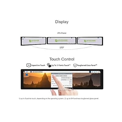Waveshare 11.9inch Capacitive Touch Screen LCD Compatible with Raspberry Pi 5/4B/3B+/3A+/2B/B+/A+/Zero/Zero W/WH/Zero 2W CM3+/4 3201480 Resolution HDMI IPS Supports Jetson Nano/Windows