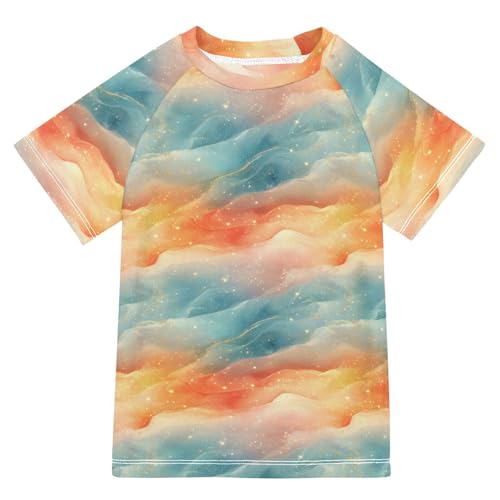 Kids Bathing Suits Boys Short Sleeve Little Girls Swimsuits 11T Peach Turquoise Red