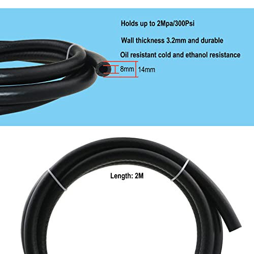 Universal Electric Fuel Pump Kit For All 12V Cars Trucks Boats Carburetor Lawn Mower, Dc 12V (3-6Psi) Fuel Pump+ 2M 5/16" Id Fuel Line + Fuel Filters + 10Pcs Hose Clamp #TOP6