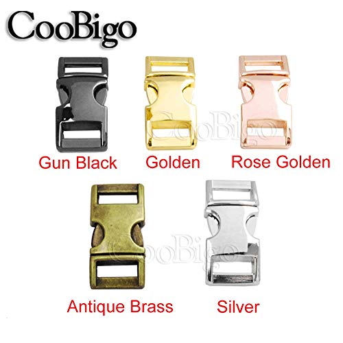 Coobigo 10 Pack 3/8" Metal Side Release Buckles For Paracord Bracelets (Mix) Flq100(Mix-S) #TOP5