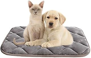 Dog Crate mat ,Dog Bed Mat ,Dog Mattress with Anti-Slip Bottom for Pet Cats ,Dogs (55×32 cmPack of 1), Sliver Gray)