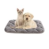 furrybaby Dog Bed Mat Crate Mat with Anti-Slip Bottom Machine Washable Pet Mattress for Dog Sleeping (S 24x18'', Sliver Grey Mat)