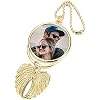 Zysta Photo Personalized Car Rear view Mirror Pendant Accessories Customized Car Hanging Ornament Alloy Colorful Photo Frame Locket for Cars Rearview Mirror Golden