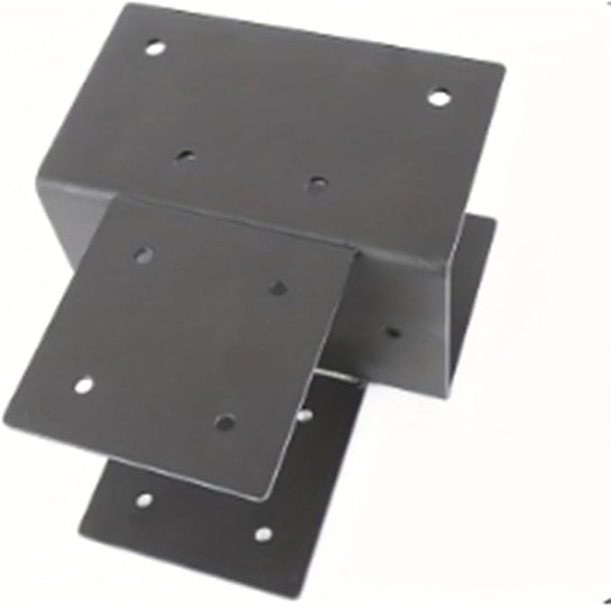 Conector de Viga para Gazebo de Metal 4x4 pulgadas con Tamaño Real de 3,5x3,5 pulgadas, Soporte de Poste con Acabado Negro para Estructuras de Madera al Aire Libre (2 piezas) miniatura 3