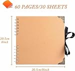 GWHOLE 8 x 8 Inch Scrapbook Photo Album Memories Book with 8 Sheets Stickers 30 Sheets for Baby Family Wedding Anniversary(Brown)