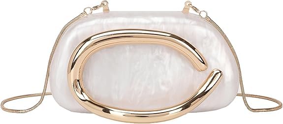 Image of Gets Acrylic Purses and Handbags for Women Multicolor Perspex Geometric Patterns Box Clutch Banquet Evening Crossbody Handbag