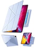【対応機種】 iPad Pro 11インチ 第4世代 (2022)、第3世代 (2021)、第2世代 (2020) 専用ケース。複数世代に対応する互換性のある設計で、機種変更後も引き続きご利用いただけます。モデル番号:A2435、A2761、A2762、A2377、A2301、A2459、A2460、A2228、A2068、A2230、A2231。購入前に必ずモデル番号をご確認ください。 【Y字折り構造スタンド】 独自のY字折り構造により、縦置き・横置き両方に対応。動画視聴、電子書籍、オンライン...
