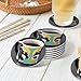 YYHHAOFA Round Shape Ceramic Coaster Set of 6 Mug coffee pattern : Non-slip cork bottom Fits all Coffee Cups Sports Cups and Mugs