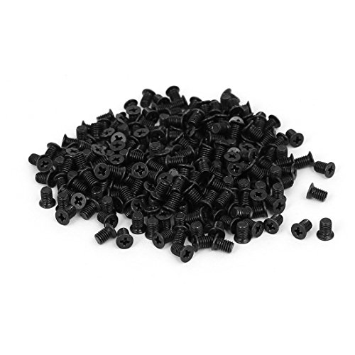 uxcell Computer PC Case HDD M3x4.8mm Flat Phillips Head Hard Drive Screw Black 300pcs