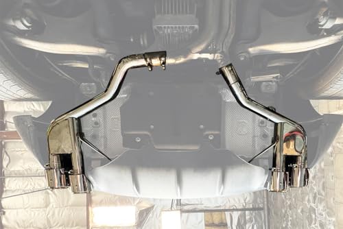 Replacement For 2015-Present Porsche Macan Base S TURBO GTS T-304 Stainless Steel Muffler Delete Axle Back 4
