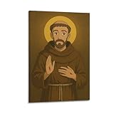 DSJXJZ Dekoratives Gemälde auf Leinwand, Motiv: religiöses christliches Heiliger Franziskus, Wandposter und moderne Familienschlafzimmer-Dekoration, 30 x 45 cm