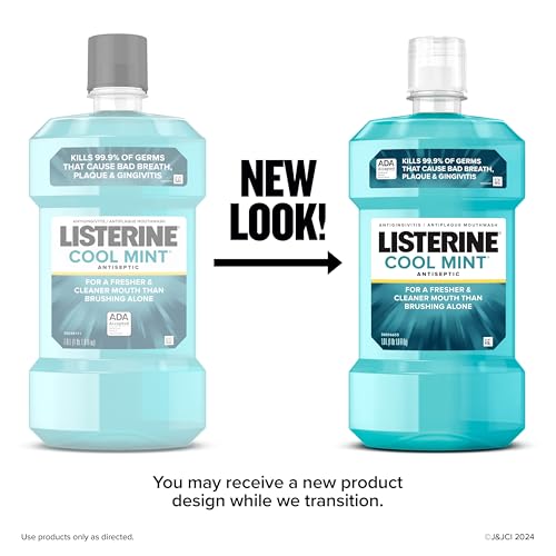 Listerine Cool Mint Antiseptic Mouthwash, Daily Oral Rinse Kills 99% of Germs that Cause Bad Breath, Plaque and Gingivitis for a Fresher, Cleaner Mouth, Cool Mint Flavor, 1.5 L - Image 3