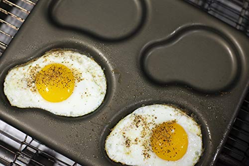 LloydPans Egg Pan, 9.5 x 11 Inch 4-Cavity Irregular Egg Pan, Pre-Seasoned PSTK