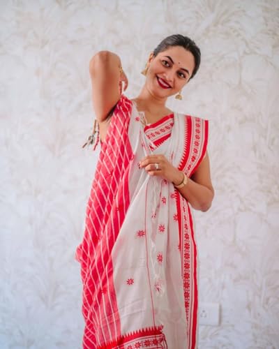 Image of Flosive Women's Woven Cotton Silk Saree With Unstitched Blouse Piece