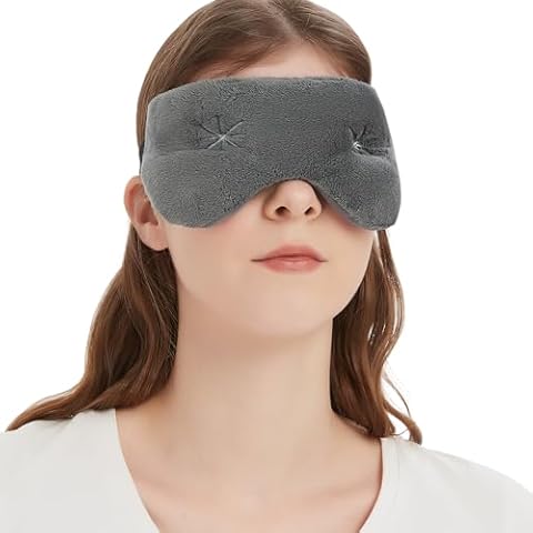 MEISENHOME Heated Eye Mask for Dry Eyes, Microwave Moist Heat Eye Compress with Flaxseed, Weighted Warm Eye Mask for Itchy Eyes, Stye, Sleeping, Relaxation, Therapy(Gray) Cover