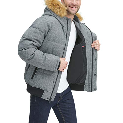 Image of Tommy Hilfiger Men's Arctic Cloth Quilted Snorkel Bomber Jacket (Standard and Big & Tall)