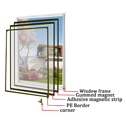 Mosquitera magnética ajustable para ventana con kit de repuesto 7