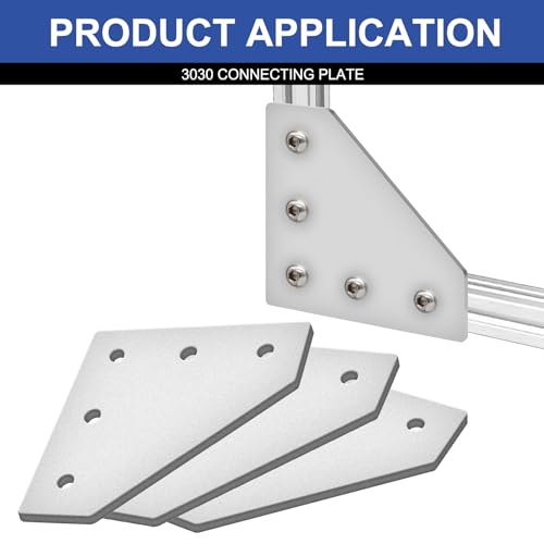 Image of 12pcs 3030 L Corner Bracket Joining Plate T Slotted Accessories 3030 Hardware Connector 3030 with T Nuts and Screws Silver