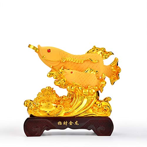 Ornement Arowana doré Feng Shui : sublimez un bureau terne et attirez la réussite