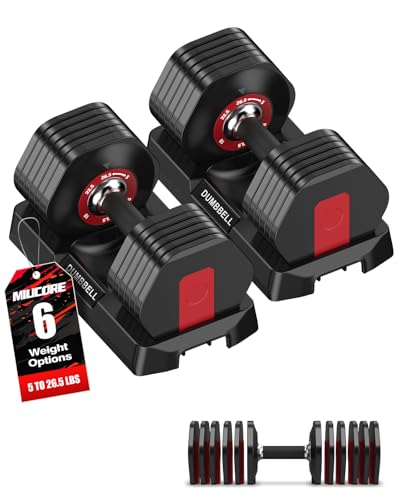 Adjustable Dumbbells Set with One-Hand Quick Adjust