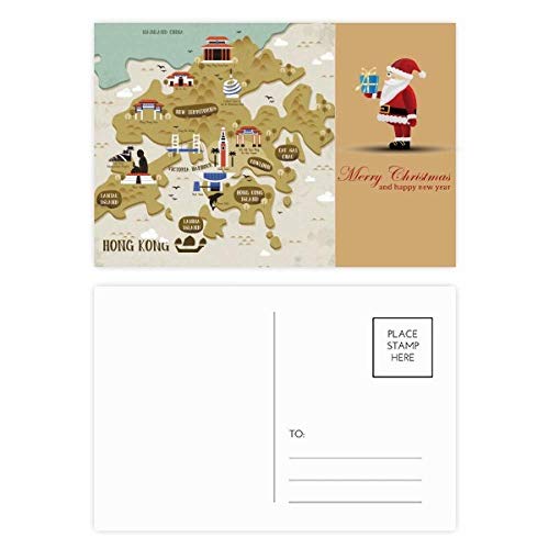Cartes postales de Père Noël lot de 20 pour vœux rapides de dernière minute