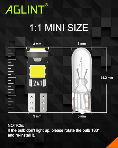 AGLINT T5 żarówka LED biała W3W 2721 74 37 27 286 PC74 wymienna lampa z gniazdem śrubowym do samochodu prędkościomierz instrumenty wewnętrzne wskaźniki deski rozdzielczej instrumentu 12V 10 szt
