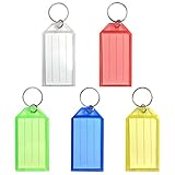Coast Key Chain Key Tags with Label Window, Key Rings, Key Labels, 10 Pack, 5 Assorted Colors for Home, Office, Travel, Pets, Storage, & More!