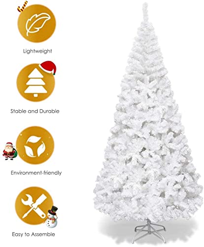 Generic Chefjoy White Artificial Christmas Tree, Christmas Pine Tree With Sturdy Metal Base, Branch Tips Indoor Outdoor Holiday Christmas Tree Decoration, Easy Assembly White Xmas Tree #TOP1