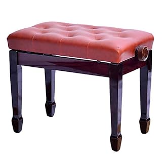 RWRAPS Tabouret de Piano Tabouret de Piano Banc de Piano relevable Simple Tabouret de Clavier en Bois Siège rembourré en Cuir PU à Boutons Souples Tabouret de Chaise de Piano (Marron rougeâtre) - Les Beatles, Paul McCartney, John Lennon, RIngo Starr, George Harrison