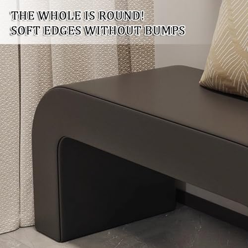 LIGUIEN Banco de Entrada Tapizado, Banqueta Dormitorio, Banco Zapatero Entrada Recibidor, Marco de Madera Maciza para La Sala de Estar Y El Dormitorio(Gray,100x35x42cm/39.4") - imagen 4