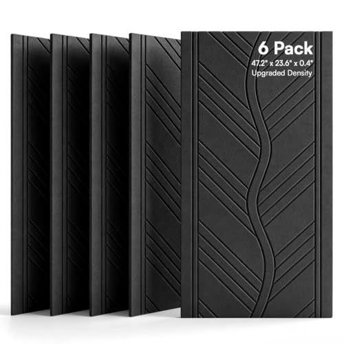 Image of SODOCT 6 Pack Large Acoustic Panels, 47.2 inch X 23.6 inch X 0.4 inch Sound Proof Panels for Walls, Wall Paneles Decorativos Para Pared for Home Studio & Office, Black