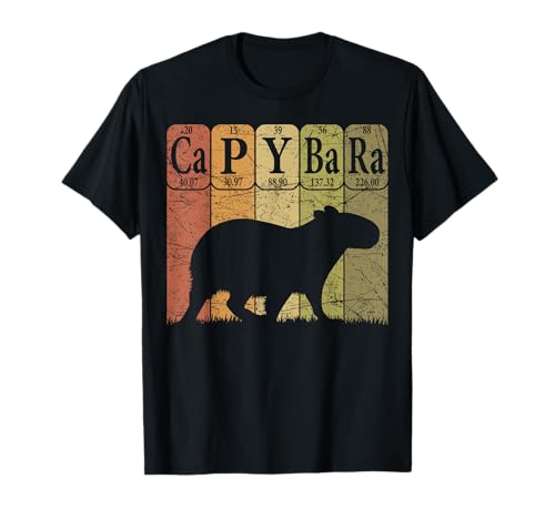 Capybara Periodic Table Elements Capybara Retro Rodent T-Shirt