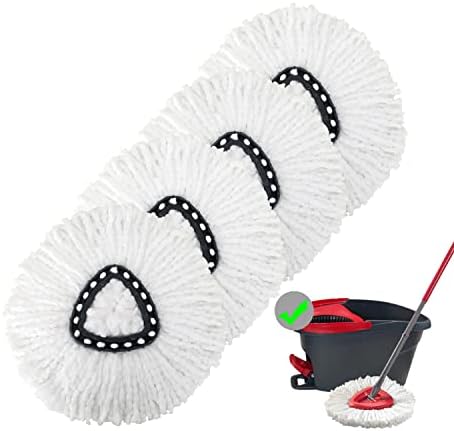 4 Pack Spin Mop Replacement Heads Mop Refills Microfiber Mop Replace Heads Safe for All Hard-surfaced Floors