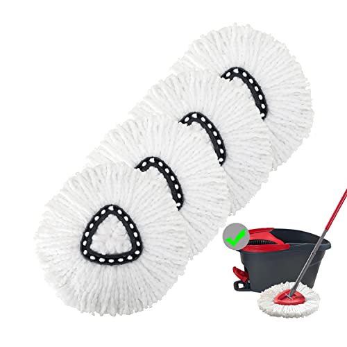 4 Pack Spin Mop Replacement Heads Mop Refills Microfiber Mop Replace Heads Safe For All Hard-Surfaced Floors #TOP3